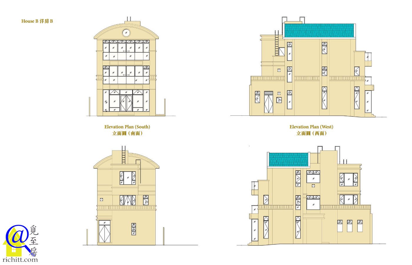 御海園洋房立面圖B
